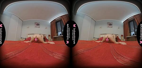  Solo college gal, Atisha is masturbating at home, in VR